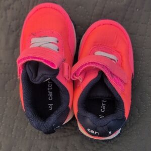 Carter's Bright Pink And Navy Tennis Shoes